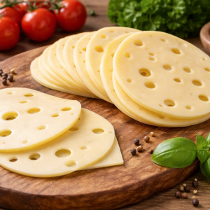 Wizja sera salami z bazylią na drewnianej desce