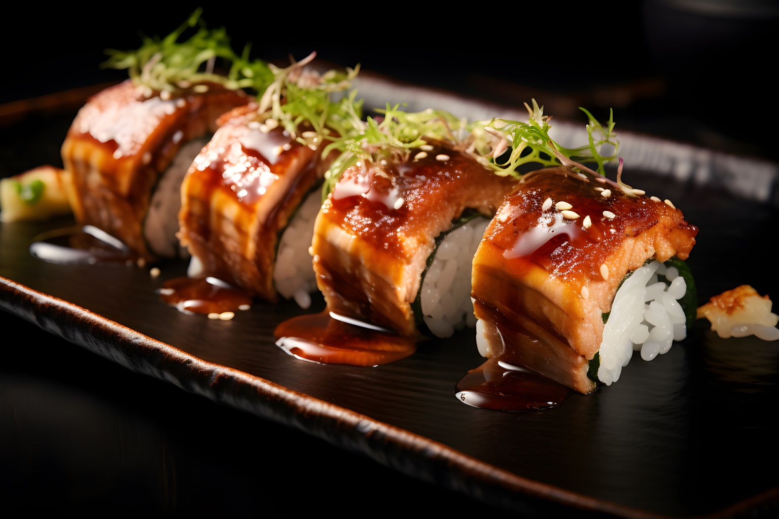 sushi z węgorzem i ryżem