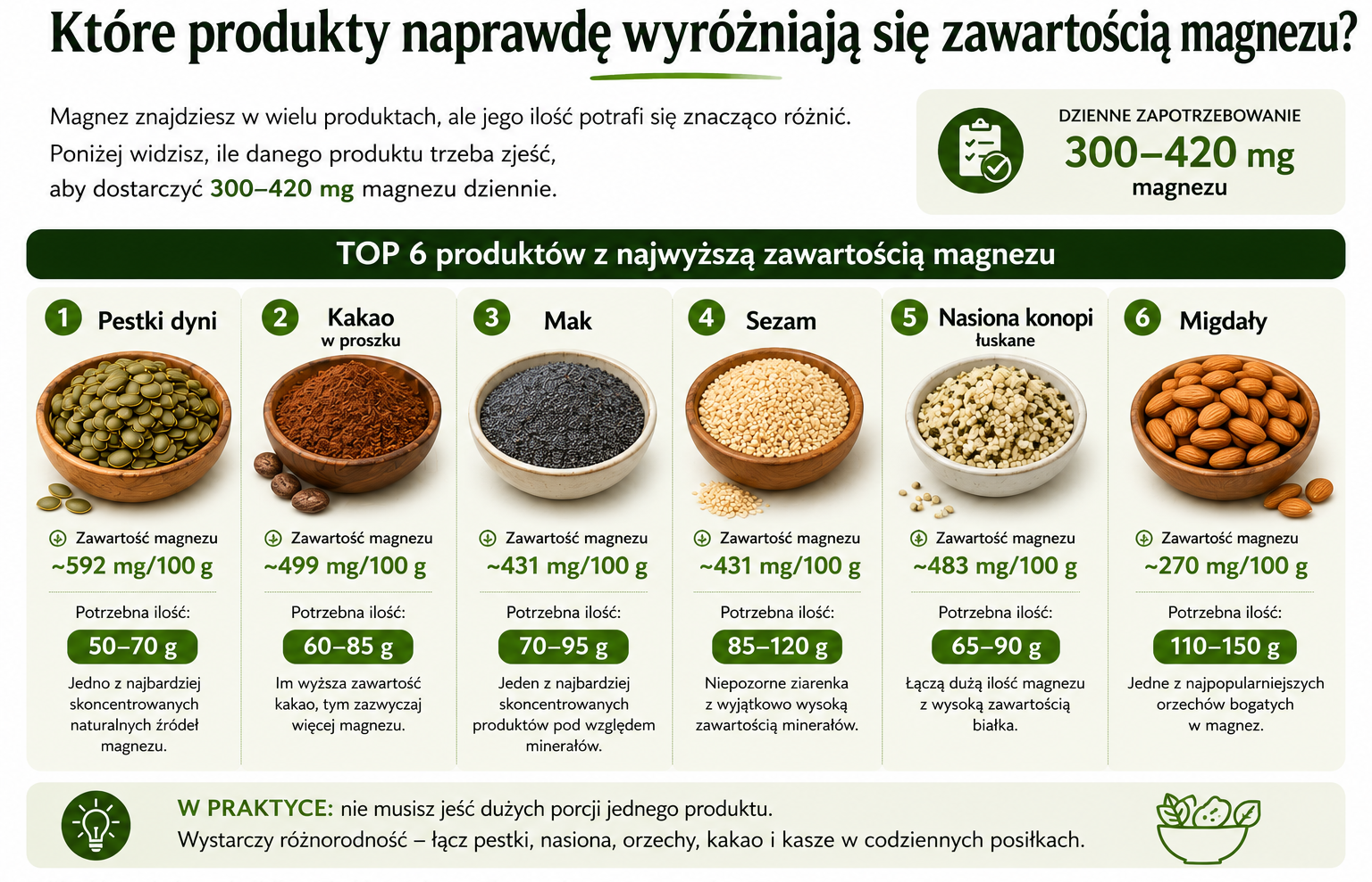 produkty bogate w magnez