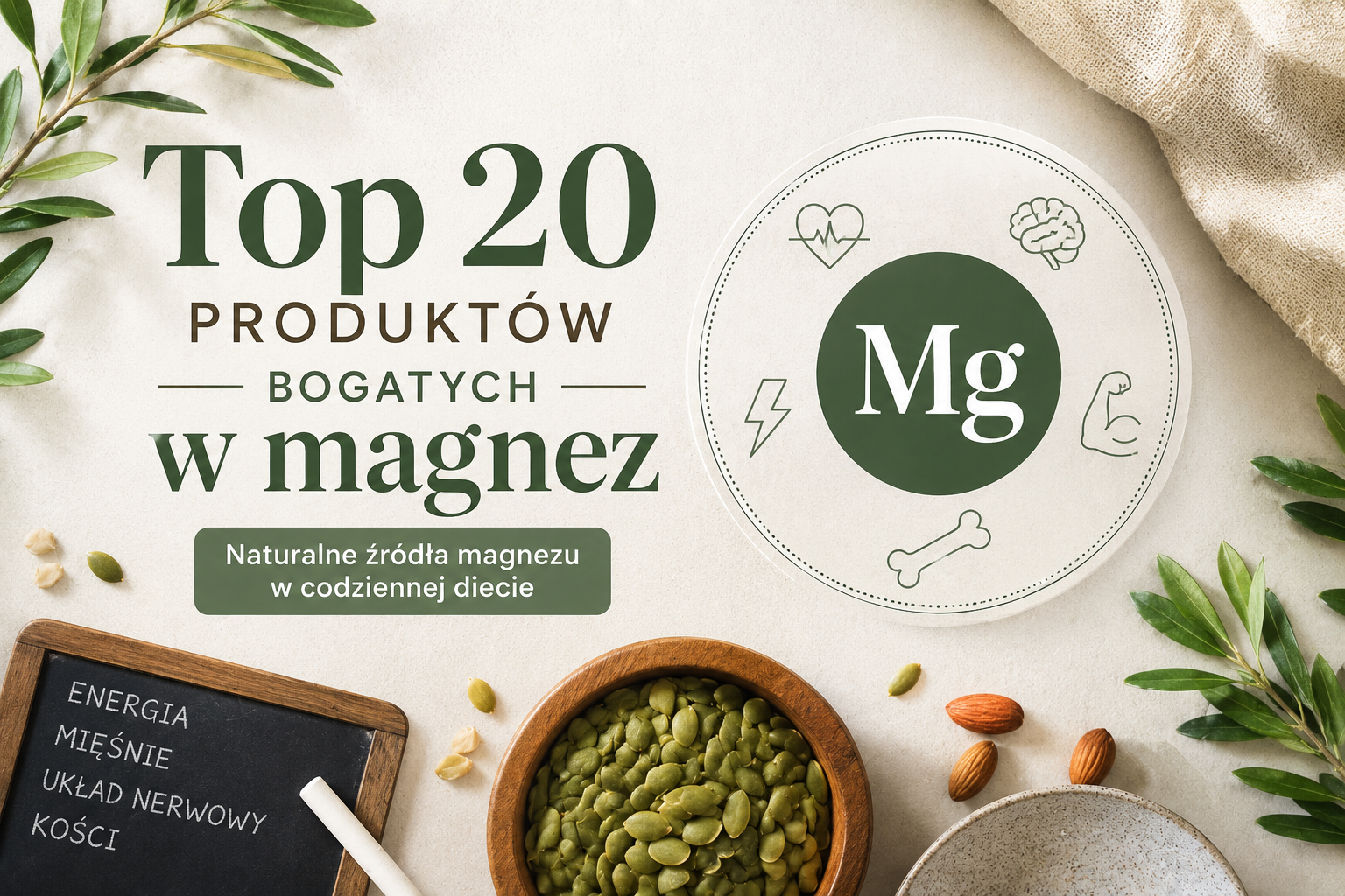 top 20 produktów bogatych w magnez