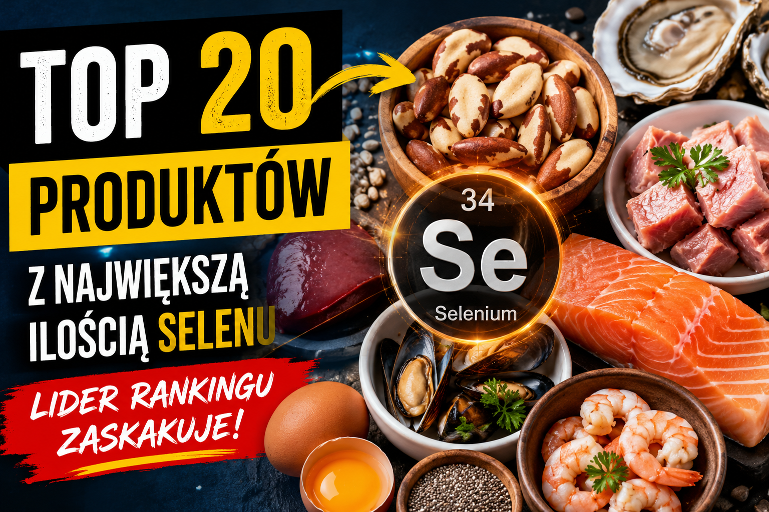 Top 20 produktów z największą ilością selenu. Lider rankingu zaskakuje!